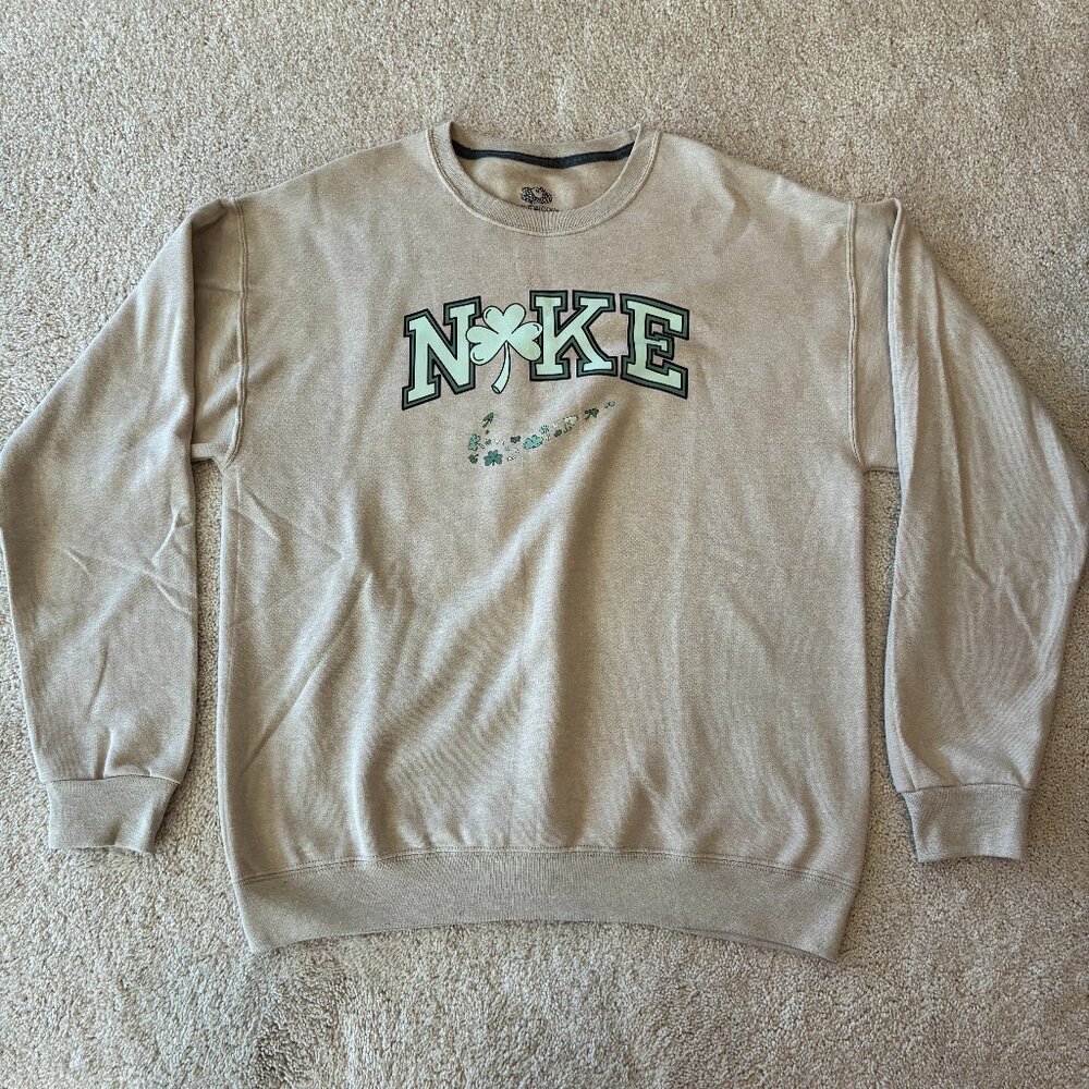 NWOT NIKE St. Patrick's Day Tan Oversize Fit Sweatshirt